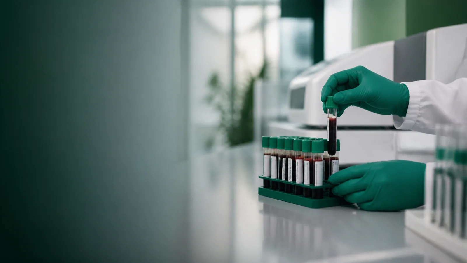 Profissional de laboratório organizando amostras para análise